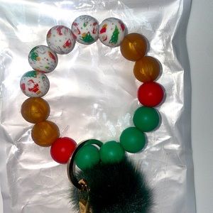 Christmas wristlet keychain